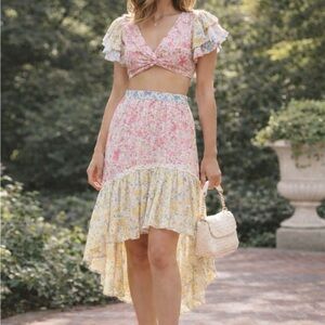 LoveShackFancy Kielle Top and Elias Skirt Cottagecore 2 Piece Set